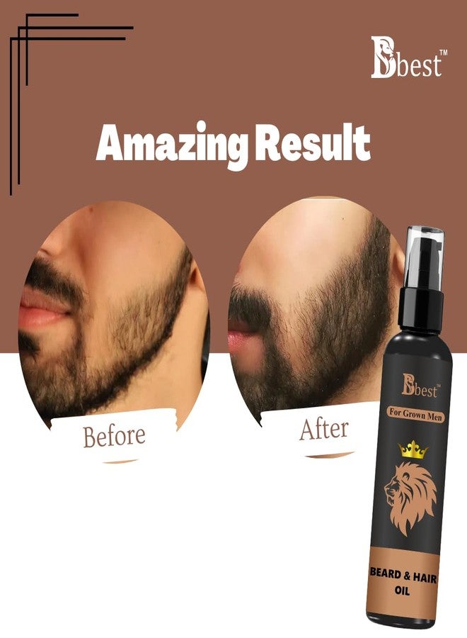 BBest Beard and Hair growth oil for men 100 ml | Natural hair oil for Thicker & Longer Beard | Beard Oil for uneven, patchy & Fast Beard Growth - Image 4